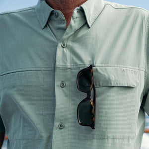 AFTCO MFG Men's Sport Shirt Aftco Air-O Mesh SS Button Down Shirt