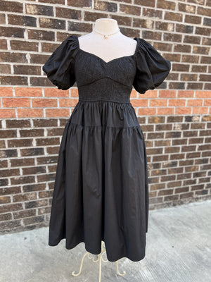 AUREUM Women's Dresses 00-need title/description - 252 POPLIN MIDI DRES - AB1918 - black