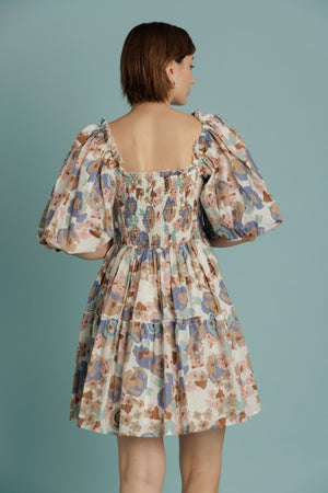 AUREUM Women's Dresses Floral Smocked Mini Dress