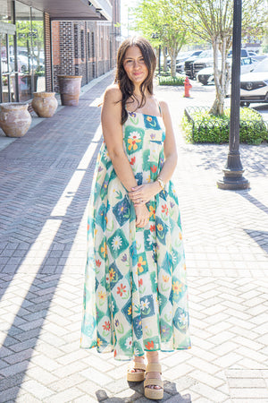 AUREUM Women's Dresses Flower Print Maxi Dress