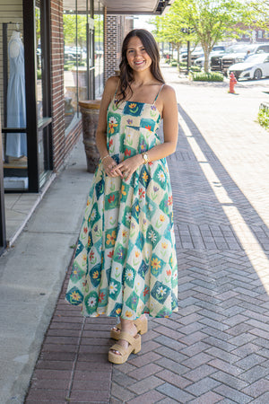 AUREUM Women's Dresses Flower Print Maxi Dress