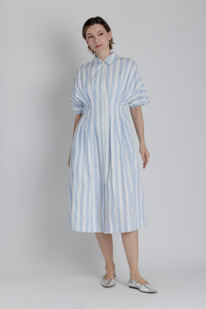 AUREUM Women's Dresses Striped Pleated Midi Dress