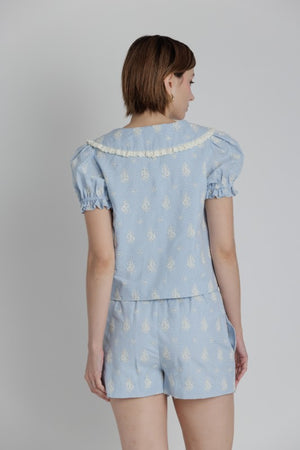 AUREUM Women's Top Floral Top With Ties