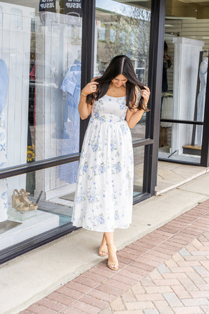 B.RIGHT + D.ARK Women's Dresses Floral Square Neck Midi Dress