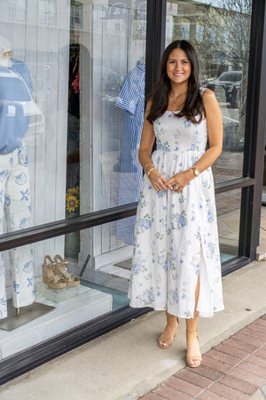 B.RIGHT + D.ARK Women's Dresses Floral Square Neck Midi Dress