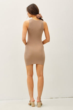 Be Cool LA Women's Dresses Ribbed Round Neck Swaeater Tank Dress || David's Clothing