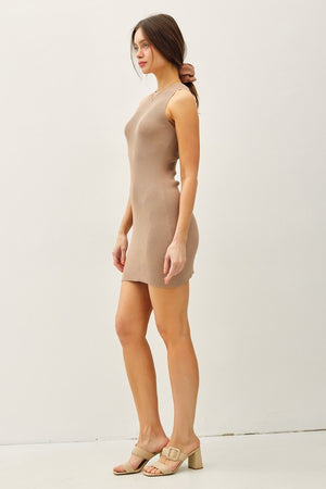 Be Cool LA Women's Dresses Ribbed Round Neck Swaeater Tank Dress || David's Clothing