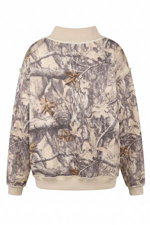 BUCKET LIST Women's Sweatshirt Real-tree Camouflage Mock-neck Sweatshirt