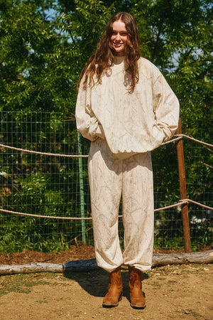 BUCKET LIST Women's Top Camouflage Oversized Mock Neck Sweatshirt