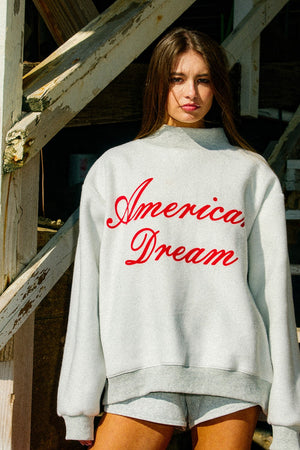BUCKET LIST Women's Top God's Country Reversible Mock-neck Sweatshirt