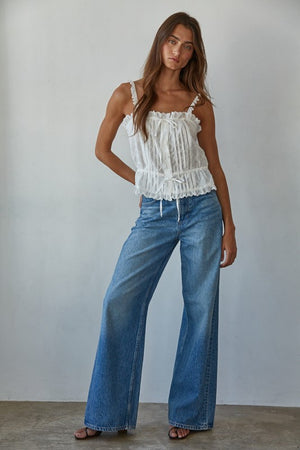 BY TOGETHER YOU AND I Women's Top By Together Salvador Eyelet Sleeveless Top || David's Clothing