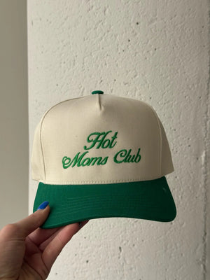DISTRESSED VINTAGE DESIGNS Women's Hat GREEN / - Hot Moms Club Green Vintage Trucker Hat || David's Clothing HOTMOMSCLUB