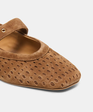 DOLCE VITA Women's Shoes 00000- ask tiff - Mikela Ballet Flats Cocoa Perforated Suede
