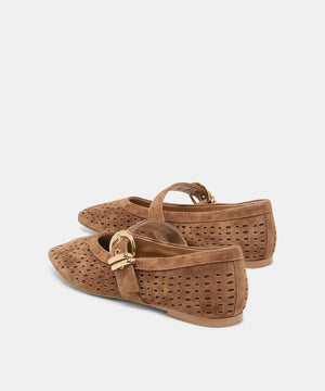 DOLCE VITA Women's Shoes 00000- ask tiff - Mikela Ballet Flats Cocoa Perforated Suede