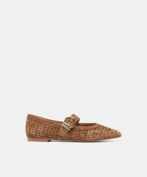 DOLCE VITA Women's Shoes 00000- ask tiff - Mikela Ballet Flats Cocoa Perforated Suede