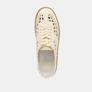 DOLCE VITA Women's Shoes Notice Slide Woven Sneakers Off White Woven Stella