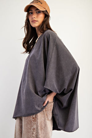 EASEL Women's Top Rayon Knit Mineral Washed Tunic || David's Clothing