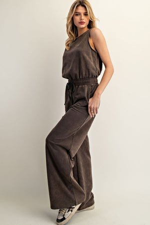 ee:some Women's Pants Soft Washed Solid Sleeveless Jumpsuit || David's Clothing