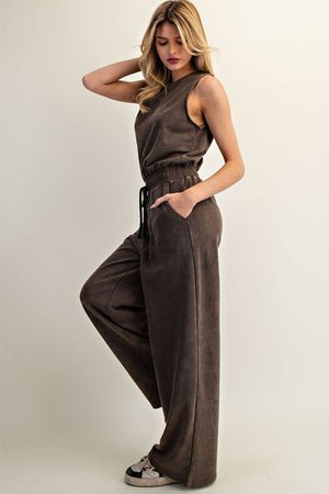 ee:some Women's Pants Soft Washed Solid Sleeveless Jumpsuit || David's Clothing