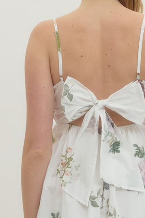 ENTRO INC Women's Dresses Floral Scallop Neckline Sleeveless Midi Dress