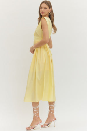 ENTRO INC Women's Dresses Smock Waist Zip-Front Cap Sleeve Midi Dress