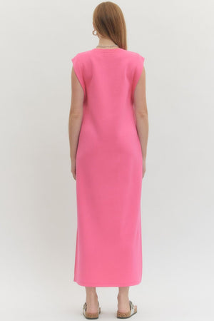 ENTRO INC Women's Dresses Solid Jersey Knit Pullover Midi Dress || David's Clothing