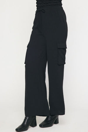 ENTRO INC Women's Pants High Waisted Utility Wide Leg Pants || David's Clothing
