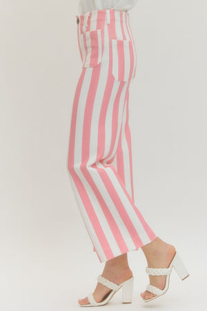 ENTRO INC Women's Pants Striped Flare Pants