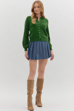 ENTRO INC Women's Sweaters Solid Long Sleeve Sweater Knit Cardigan