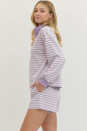 ENTRO INC Women's Sweaters Striped Long Sleeve Knit Top