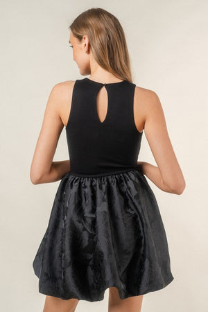 FORE COLLECTION Women's Dresses Round Neck Non-slv Bubble Hem Mini Dress