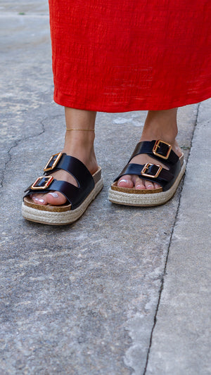 FORTUNE DYNAMIC Women's Shoes Marfa Double Buckle Stack Sandal || David's Clothing