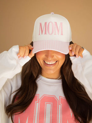 FRIDAY AND SATUR Women's Hat PINK / - Friday + Saturday Mom Gingham Trucker MOMGINGHAM