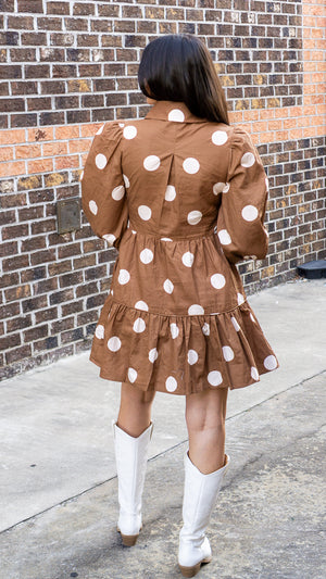 HEYSON Women's Dresses Polka Dot Long Sleeve Dress