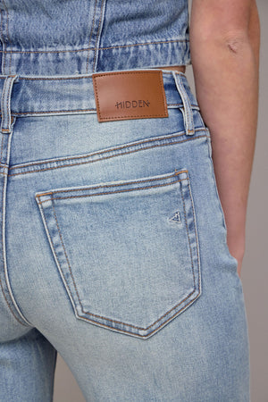 HIDDEN JEANS Women's Jeans Hidden Jeans Vintage Wash High Rise Cuffed Wide Straight