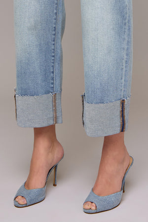 HIDDEN JEANS Women's Jeans Hidden Jeans Vintage Wash High Rise Cuffed Wide Straight