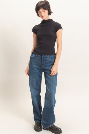 HYFVE INC. Women's Top Mock Neck Cap Sleeve Top