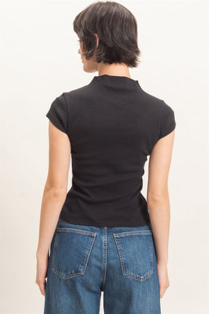 HYFVE INC. Women's Top Mock Neck Cap Sleeve Top