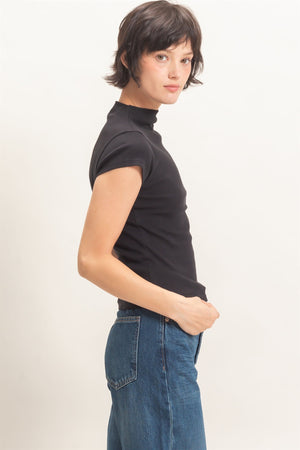 HYFVE INC. Women's Top Mock Neck Cap Sleeve Top