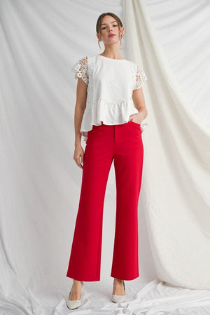 JODIFL Women's Pants Solid Bootcut Slacks