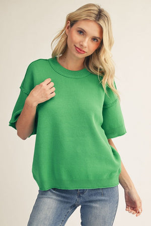 JODIFL Women's Sweaters Raw Edge Accent Comfy Sweater Top