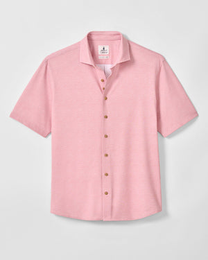 JOHNNIE O Men's Polo Johnnie-O Printed Mesh Short Sleeve Button Down Shirt - Breck Printed Solid Knit
