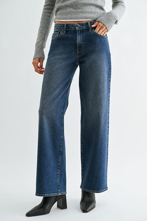 JUST BLACK DENIM Women's Jeans JBD Mid Rise Slim Wide Leg