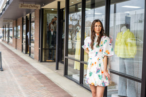 KARLIE CLOTHES Women's Dresses Karlie Toucan Fruit Bubble Hem Dress