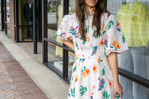 KARLIE CLOTHES Women's Dresses Karlie Toucan Fruit Bubble Hem Dress