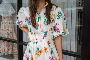 KARLIE CLOTHES Women's Dresses Karlie Toucan Fruit Bubble Hem Dress