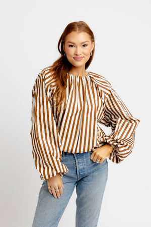 KARLIE CLOTHES Women's Top Karlie Stripe Bubble Top