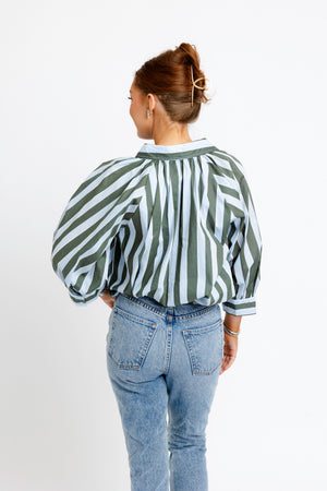 KARLIE CLOTHES Women's Top Karlie Stripe Collar Top