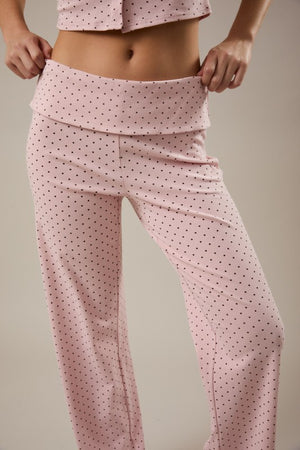 LELIS COLLECTION Women's Pants Low Waist Foldover Pants