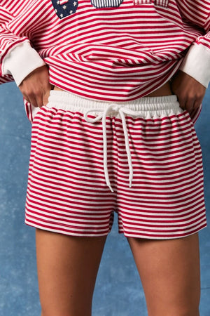 LELIS COLLECTION Women's Shorts Mid Rise Stripe Shorts